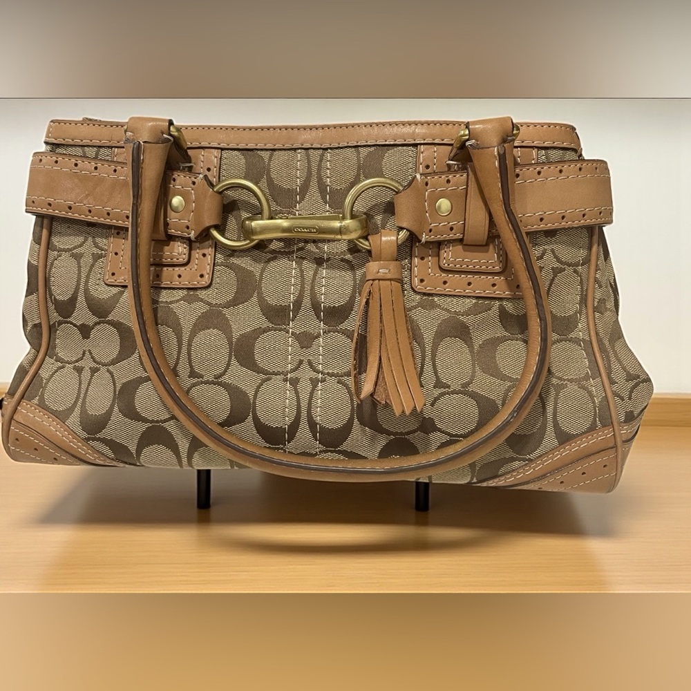 Coach Hamptons Signature Carryall Y2k Tassel Shoulder Bag
